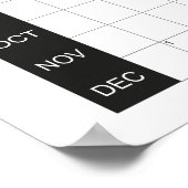 2026 Big Wall Black and White Planner  Poster (Ecke)