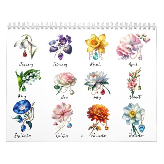 2026 Birth Flowers & Birthstones Kalender (Titelbild)