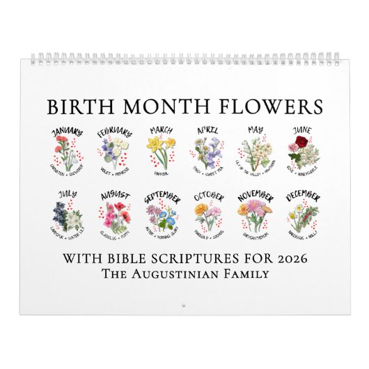 2026 BIRTH MONTH FLOWERS Christian Bible Verse Kalender (Titelbild)