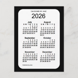 2026 Black 6 Month Mini Kalender von Janz Postkarte