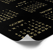 2026 Black Gold Full Year Home Office Calendar Poster (Ecke)