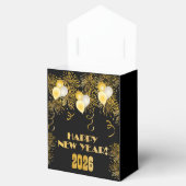 2026 Black Gold Glitter New Year's Eve Party  Geschenkschachtel (Geöffnet)
