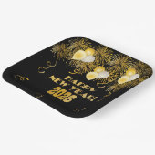 2026 Black Gold Glitter New Year's Eve Party Pappteller (Gewinkelt)