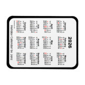 2026 Black Holiday Calendar von Janz Magnet (Horizontal)