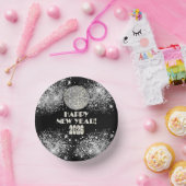 2026 Black Silver Glitter New Year's Eve Party  Pappteller (Party)