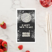 2026 Black Silver Glitter New Year's Eve Party Serviette (Beispiel)