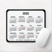 2026 Black Two Tone 52 Weeks Calendar von Janz Mousepad (Mit Mouse)