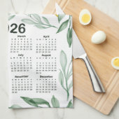 2026 Blätter und goldgelbe Blüten Geschirrtuch (Viertel Falte)