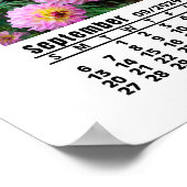 2026 Blume Kalender Sonntag Start - Poster (Ecke)