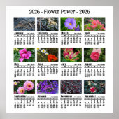 2026 Blume Kalender Sonntag Start - Poster (Vorne)