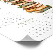 2026 Blumen-Buchliebhaber-Kalender 1-seitiger Wand Poster (Ecke)