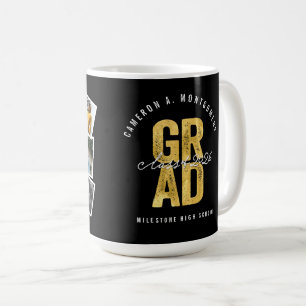2026 Bold GRAD 8 Fotocollage Moderne Abschlussfeie Kaffeetasse