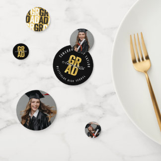 2026 Bold GRAD Goldfolie Stilvolle Abschlussfeier Konfetti