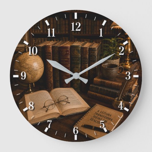 2026 Books Wall Clock Große Wanduhr (Vorderseite)