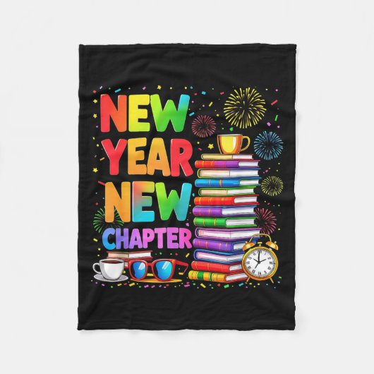 2026 Bookworm Funny Happy New Year Chapter Book Lo Fleecedecke (Vorderseite)