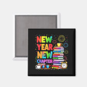 2026 Bookworm Funny Happy New Year Chapter Book Lo Magnet (Vorderseite/Rückseite)
