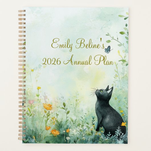 2026 Botanical Cat Planner | Minimal Cat Planner Planer (Vorderseite)