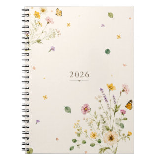 2026 Botanisches Florales Spiralnotizbuch | Notizblock