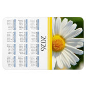 2026 Bright Shasta Daisy Floral Calendar Magnet (Horizontal)