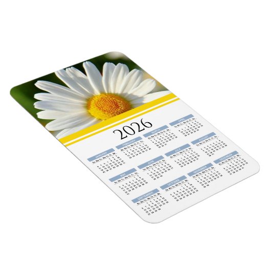 2026 Bright Shasta Daisy Floral Calendar Magnet (Rechte Seite)
