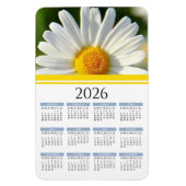 2026 Bright Shasta Daisy Floral Calendar Magnet (Vertikal)
