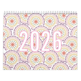 2026 Bunte Pastell-Muster-Illustrations-Kalender Kalender
