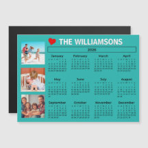 2026 Bunter Kalender Foto Collage Magnet