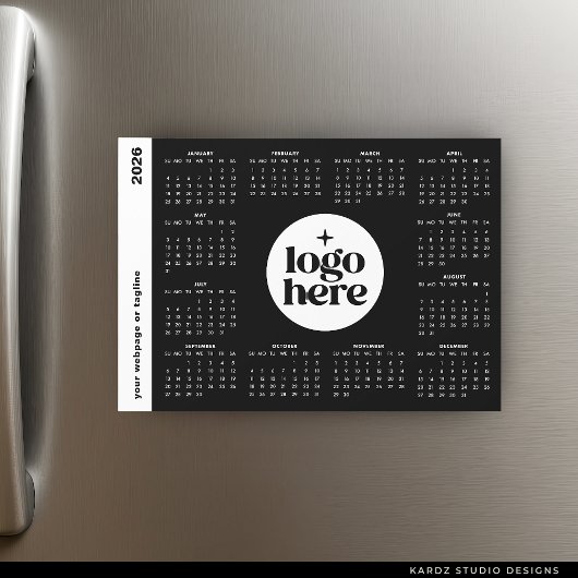2026 Business Logo Full Year Magnetic Calendar Magnetkarte