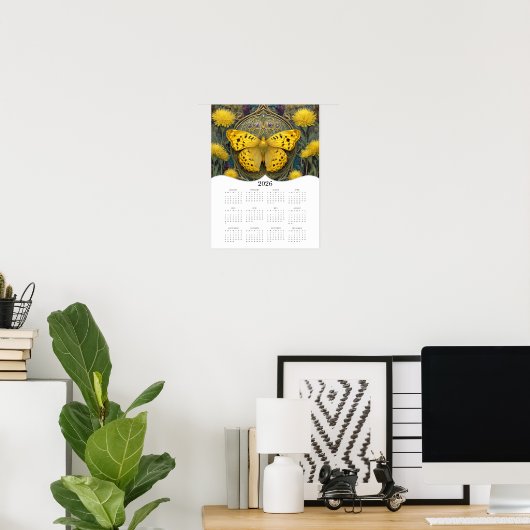 2026 Butterfly Fantasy Art Full Year Calendar Poster (Heimbüro)