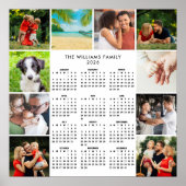 2026 Calendar 10 Photo Collage Family Poster (Vorne)