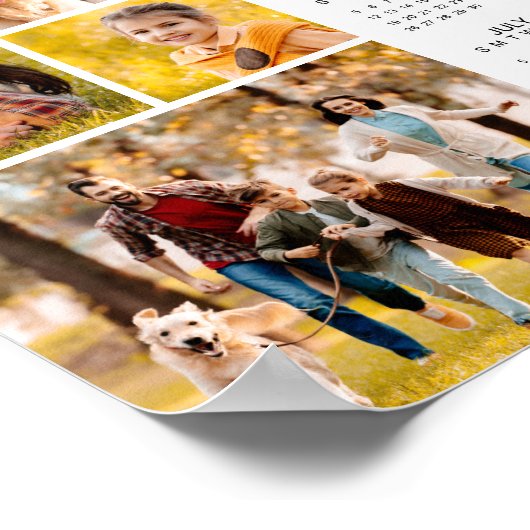 2026 Calendar 4 Photo Collage Personalized Poster (Ecke)