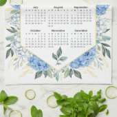 2026 Calendar Aquarell Blauer Botanischer Garten Geschirrtuch (Gefaltet)