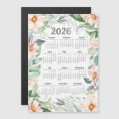 2026 Calendar Aquarell Eukalyptus Orange Floral Magnetkarte (Vorne/Hinten)