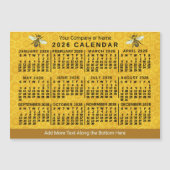 2026 Calendar Bee Honeycomb Custom Apiary Magnet (Vorderseite)