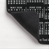 2026 Calendar Black Personalized Photo Name Bold Mousepad (Ecke)