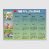 2026 Calendar Blue Green Photo Collage Magnet (Vorderseite)