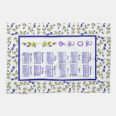 2026 Calendar Blueberries Stem Leaves White Geschirrtuch (Horizontal)