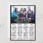 2026 Calendar Business Foto Modernes Schwarzes Min Feiertagskarte (Vorderseite)