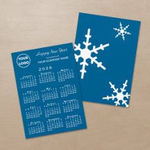 2026 Calendar Business-Logo Blue Snowflake
