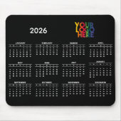 2026 Calendar Business-Logo Firmensitz Mousepad (Vorne)