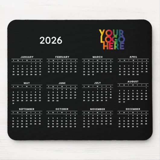 2026 Calendar Business-Logo Firmensitz Mousepad (Vorne)