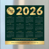 2026 Calendar Business-Logo Grün & Gold Corporate Magnetkarte