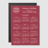 2026 Calendar Business Logo Red Holiday Magnet (Vorne/Hinten)