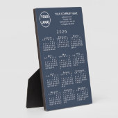 2026 Calendar Business-Logo Text Navy Blue Desktop Fotoplatte (Seite)