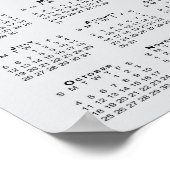 2026 Calendar Business-Logo und Text leicht grau Poster (Ecke)