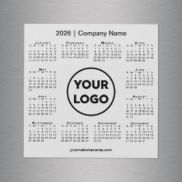 2026 Calendar Company Logo auf Light Gray Magnet