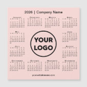 2026 Calendar Company Logo on Coral Pink Magnet (Vorderseite)