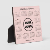 2026 Calendar Company Logo Pink Business Fotoplatte (Vorderseite)