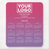 2026 Calendar Company Logo Pink to Purple Gradient Mousepad (Vorne)