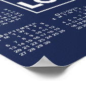 2026 Calendar Company Logo und Name Navy Blue Poster (Ecke)
